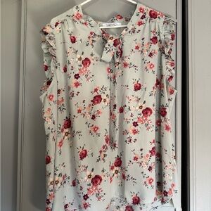 Floral Sleeveless Tie Top 3x